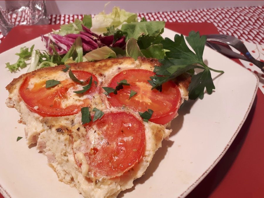 Gateau D Omelette Aux Tomates Et Poulet