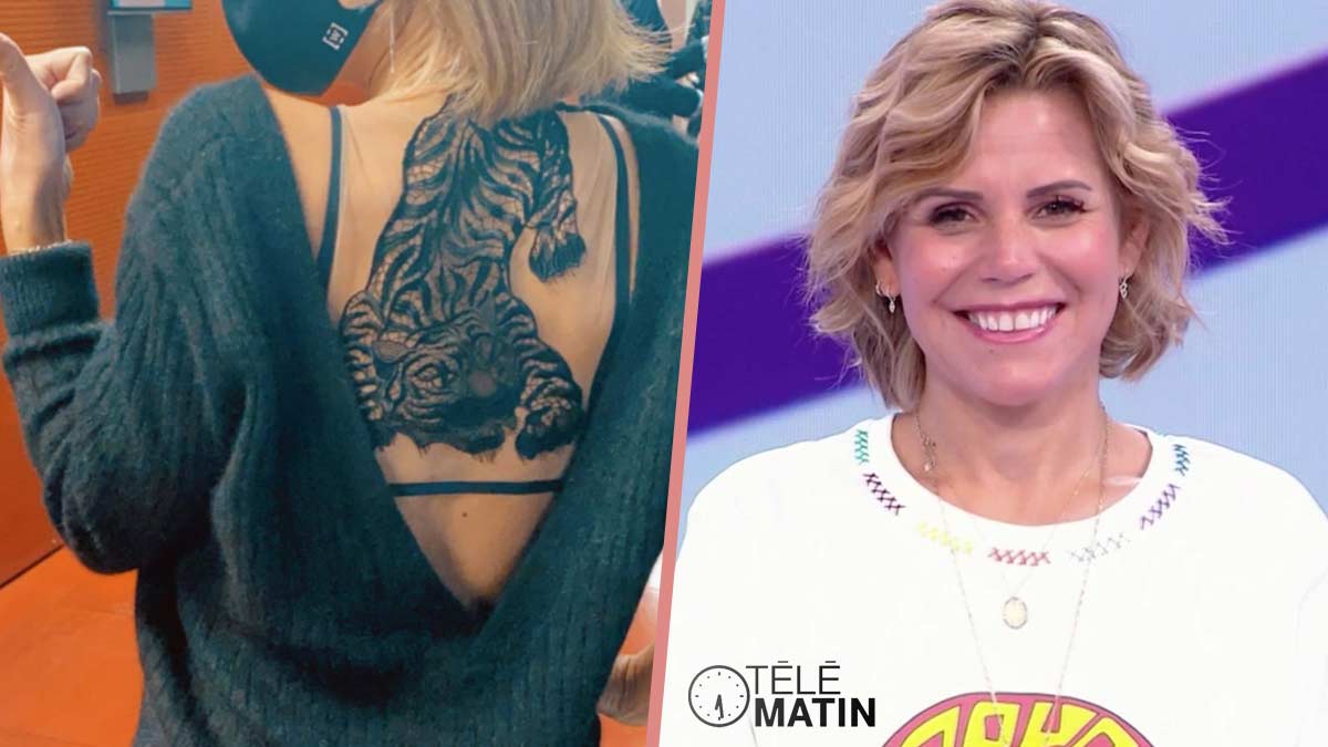 Laura Tenoudji lève le mystère autour de ce gigantesque tigre tatoué sur son dos !